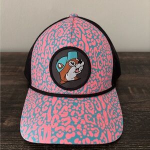 Buc-eve’s Pink and Blue Black Animal Print Trucker Hat OS